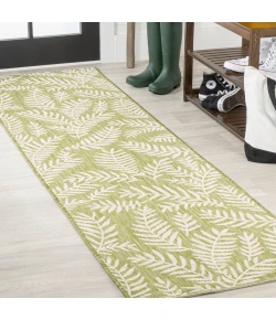 Jonathany Santa Monica SMB119D Green/Cream Area Rug 2 ft. 2 in. X 8 ft. Runner