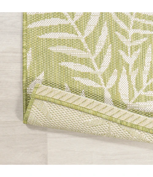 Nevis Palm Frond Green/Cream 2 ft. x 8 ft. Indoor/Outdoor Runner Rug