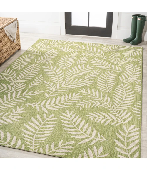 Nevis Palm Frond Green/Cream 8 ft. x 10 ft. Indoor/Outdoor Area Rug