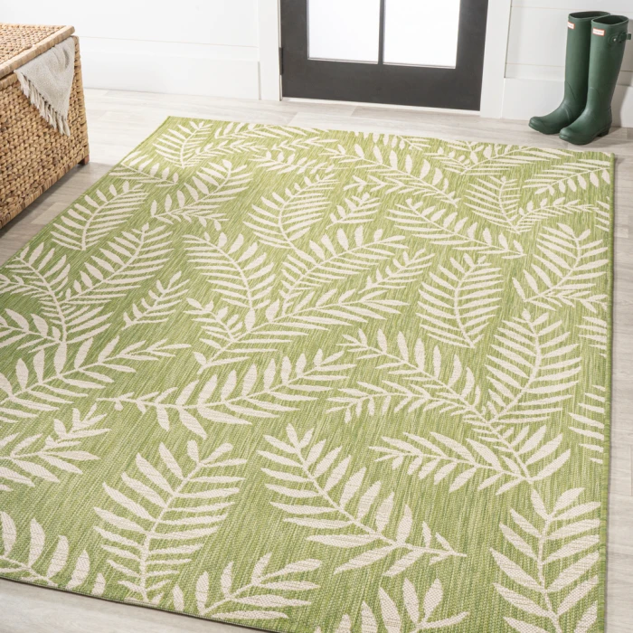 Nevis Palm Frond Green/Cream 8 ft. x 10 ft. Indoor/Outdoor Area Rug