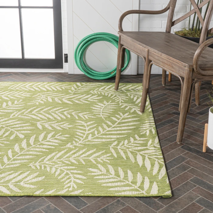 Nevis Palm Frond Green/Cream 8 ft. x 10 ft. Indoor/Outdoor Area Rug
