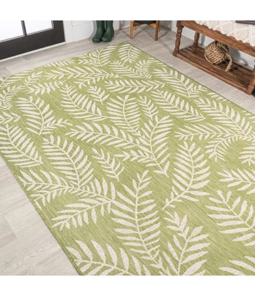 Nevis Palm Frond Green/Cream 8 ft. x 10 ft. Indoor/Outdoor Area Rug