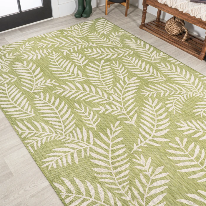 Nevis Palm Frond Green/Cream 8 ft. x 10 ft. Indoor/Outdoor Area Rug