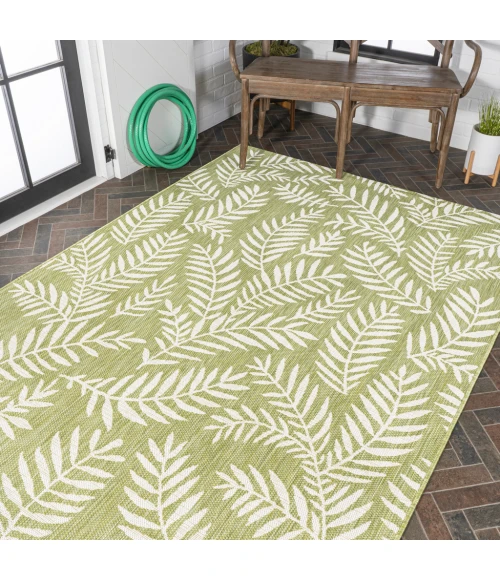 Nevis Palm Frond Green/Cream 8 ft. x 10 ft. Indoor/Outdoor Area Rug