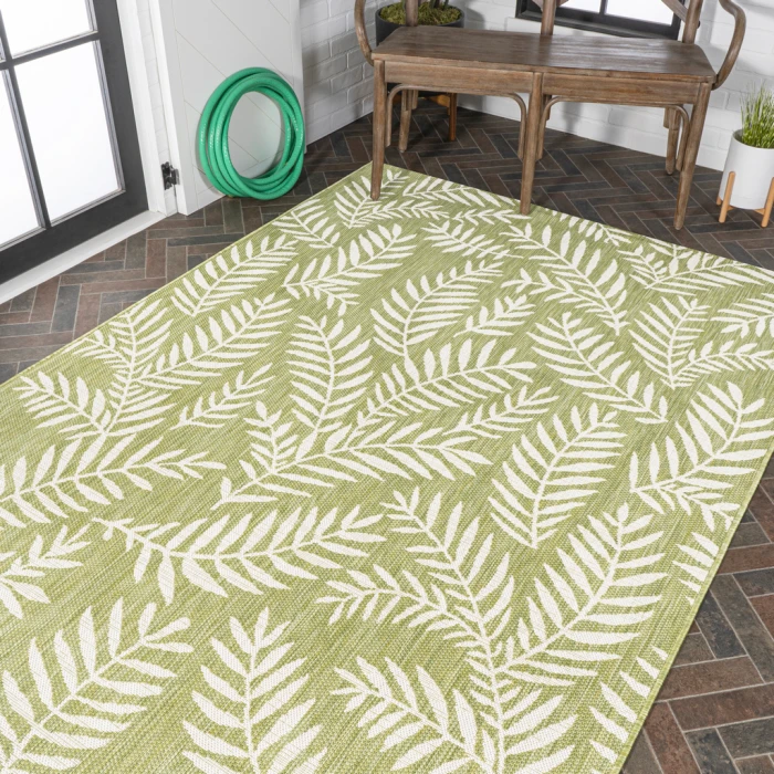 Nevis Palm Frond Green/Cream 8 ft. x 10 ft. Indoor/Outdoor Area Rug