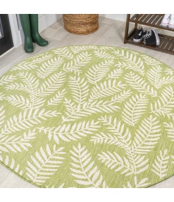 Jonathany Santa Monica SMB119D Green/Cream Area Rug 5 ft. 3 in. X 5 ft. 3 in. Round
