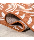 Nevis Palm Frond Orange/Cream 2 ft. x 8 ft. Indoor/Outdoor Runner Rug