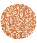 Nevis Palm Frond Orange/Cream 5' Round Indoor/Outdoor Area Rug