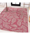 Nevis Palm Frond Fuchsia/Light Gray 5 ft. x 8 ft. Indoor/Outdoor Area Rug