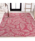 Nevis Palm Frond Fuchsia/Light Gray 5 ft. x 8 ft. Indoor/Outdoor Area Rug