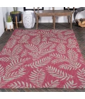 Nevis Palm Frond Fuchsia/Light Gray 5 ft. x 8 ft. Indoor/Outdoor Area Rug