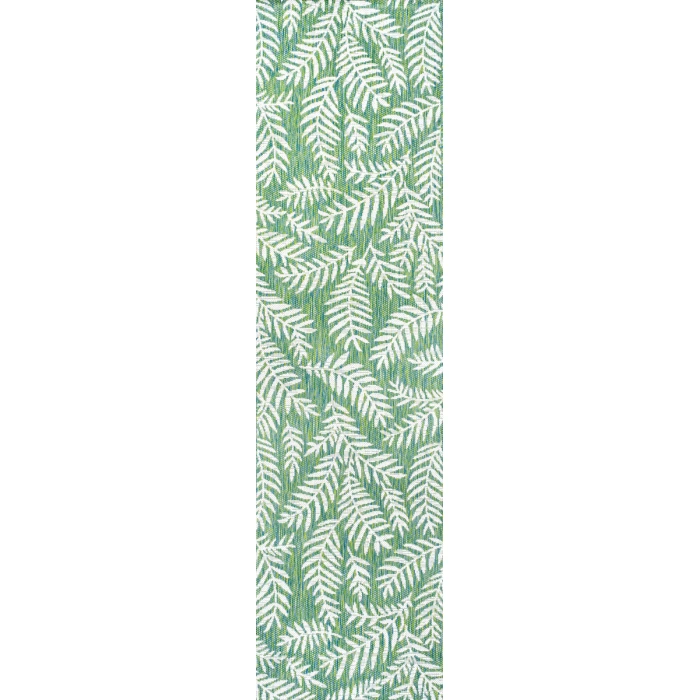 Nevis Palm Frond Cream/Green 2 ft. x 8 ft. Indoor/Outdoor Runner Rug