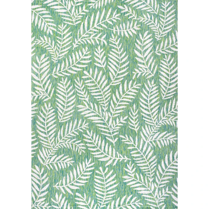 Nevis Palm Frond Cream/Green 8 ft. x 10 ft. Indoor/Outdoor Area Rug