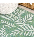 Nevis Palm Frond Cream/Green 2 ft. x 10 ft. Indoor/Outdoor Runner Rug