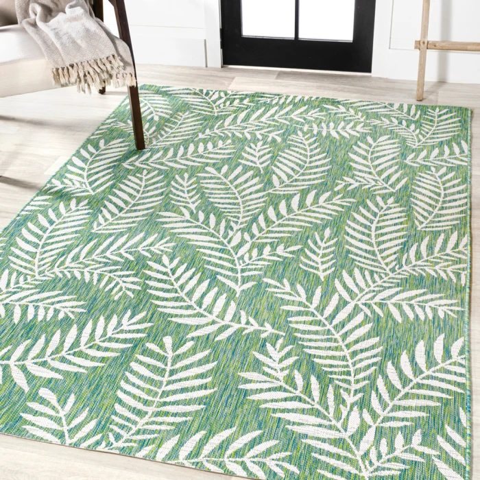Nevis Palm Frond Cream/Green 8 ft. x 10 ft. Indoor/Outdoor Area Rug