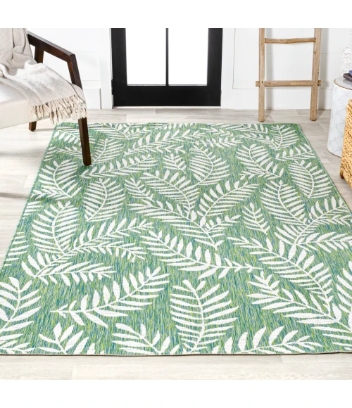 Nevis Palm Frond Cream/Green 8 ft. x 10 ft. Indoor/Outdoor Area Rug