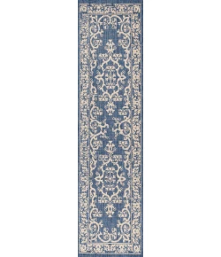 Jonathany Santa Monica SMB120A Blue/Beige Area Rug 2 ft. 2 in. X 8 ft. Runner