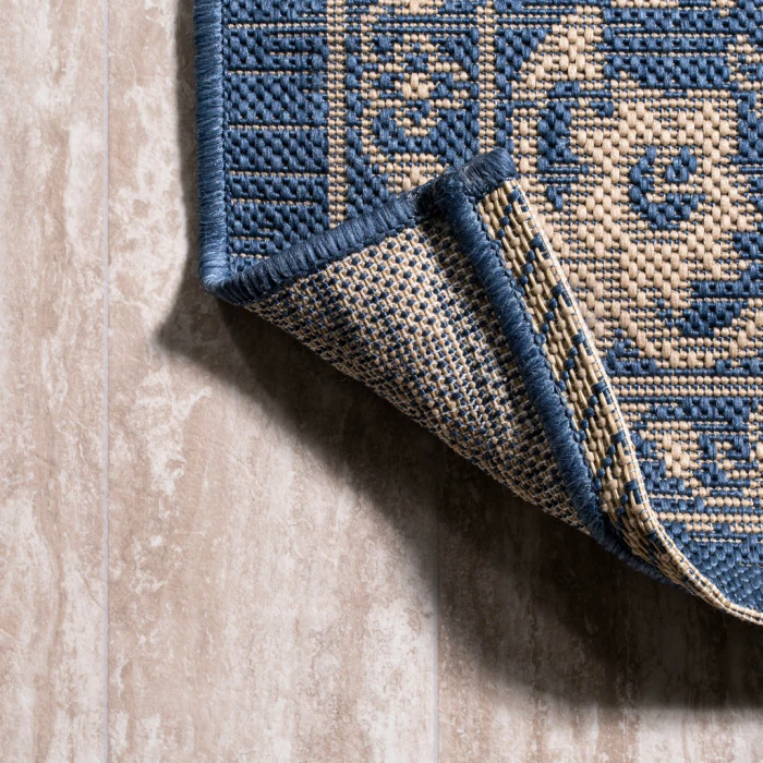 Galon Filigree Blue/Beige 2 ft. x 8 ft. Indoor/Outdoor Runner Rug