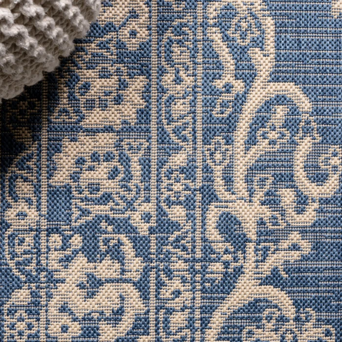 Galon Filigree Blue/Beige 2 ft. x 8 ft. Indoor/Outdoor Runner Rug