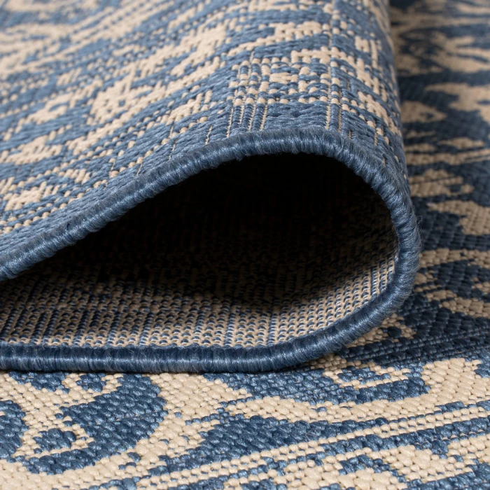 Galon Filigree Blue/Beige 2 ft. x 8 ft. Indoor/Outdoor Runner Rug
