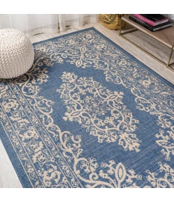 Jonathany Santa Monica SMB120A Blue/Beige Area Rug 7 ft. 9 in. X 10 ft. Rectangle