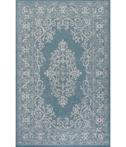 Jonathany Santa Monica SMB120B Teal/Ivory Area Rug 7 ft. 9 in. X 10 ft. Rectangle
