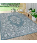 Galon Filigree Teal/Ivory 3 ft. x 5 ft. Indoor/Outdoor Area Rug