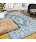 Galon Filigree Teal/Ivory 3 ft. x 5 ft. Indoor/Outdoor Area Rug