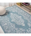 Galon Filigree Teal/Ivory 3 ft. x 5 ft. Indoor/Outdoor Area Rug
