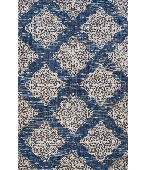 Tuscany Ornate Medallions Navy/Beige 3 ft. x 5 ft. Indoor/Outdoor Area Rug