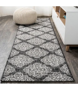 Jonathany Santa Monica SMB121B Black/Ivory Area Rug 2 ft. 2 in. X 10 ft. Runner