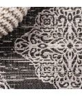 Tuscany Ornate Medallions Black/Ivory 2 ft. x 10 ft. Indoor/Outdoor Runner Rug