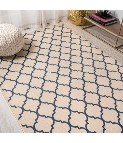 Jonathany Santa Monica SMB122A Beige/Navy Area Rug 3 ft. 1 in. X 5 ft. Rectangle
