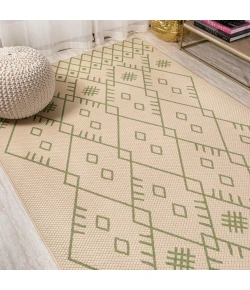 Jonathany Santa Monica SMB123A Beige/Green Area Rug 3 ft. 1 in. X 5 ft. Rectangle
