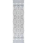 Boho Moroccan Ivory/Navy 2 ft. x 8 ft. Indoor/Outdoor Runner Rug