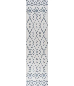 Jonathany Santa Monica SMB123B Ivory/Navy Area Rug 2 ft. 2 in. X 8 ft. Runner