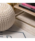 Boho Moroccan Ivory/Navy 2 ft. x 8 ft. Indoor/Outdoor Runner Rug