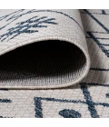 Boho Moroccan Ivory/Navy 2 ft. x 8 ft. Indoor/Outdoor Runner Rug