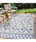 Boho Moroccan Ivory/Navy 3 ft. x 5 ft. Indoor/Outdoor Area Rug