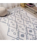 Boho Moroccan Ivory/Navy 3 ft. x 5 ft. Indoor/Outdoor Area Rug