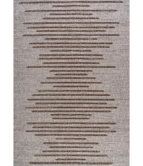 Zolak Berber Stripe Geometric Beige/Brown 8 ft. x 10 ft. Indoor/Outdoor Area Rug