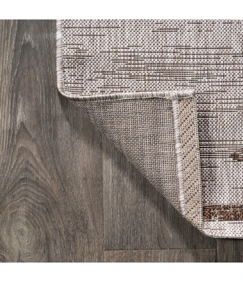 Zolak Berber Stripe Geometric Beige/Brown 2 ft. x 10 ft. Indoor/Outdoor Runner Rug