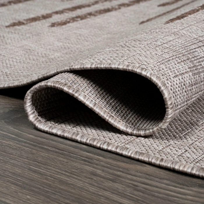 Zolak Berber Stripe Geometric Beige/Brown 2 ft. x 10 ft. Indoor/Outdoor Runner Rug