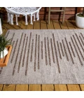 Zolak Berber Stripe Geometric Beige/Brown 8 ft. x 10 ft. Indoor/Outdoor Area Rug
