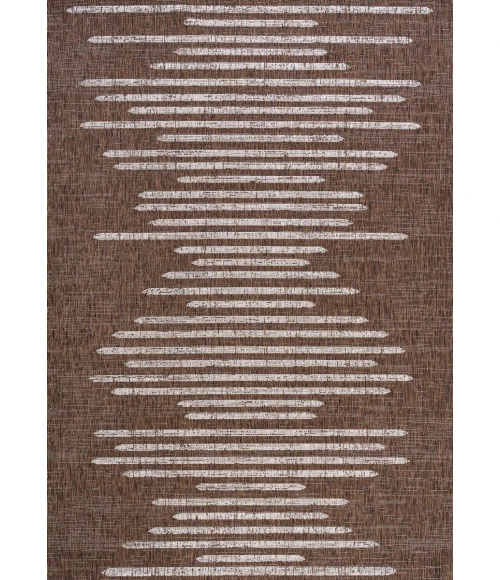 Zolak Berber Stripe Geometric Brown/Beige 5 ft. x 8 ft. Indoor/Outdoor Area Rug