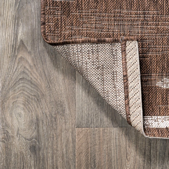Zolak Berber Stripe Geometric Brown/Beige 2 ft. x 8 ft. Indoor/Outdoor Runner Rug