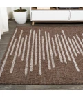 Zolak Berber Stripe Geometric Brown/Beige 5 ft. x 8 ft. Indoor/Outdoor Area Rug