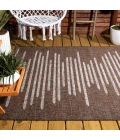 Zolak Berber Stripe Geometric Brown/Beige 5 ft. x 8 ft. Indoor/Outdoor Area Rug