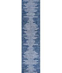 Jonathany Santa Monica SMB124C Blue/Ivory Area Rug 2 ft. 2 in. X 10 ft. Runner