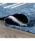 Zolak Berber Stripe Geometric Blue/Ivory 2 ft. x 10 ft. Indoor/Outdoor Runner Rug